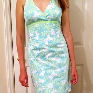 Lilly Pulitzer halter blue and green dress size 4